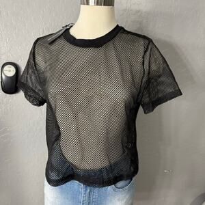 Dollskill bass boomin’ fishnet top, Black, 1X